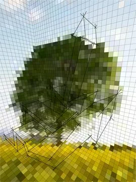 Optical illusion – matrix or landscape photography? Stock Illustration