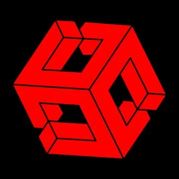 Optical illusion modern logo. Impossible shapes vector. Optical art objects イラスト素材