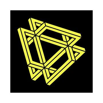 Optical illusion object. Geometry. Escher style. Impossible shapes logo design Stock Illustration