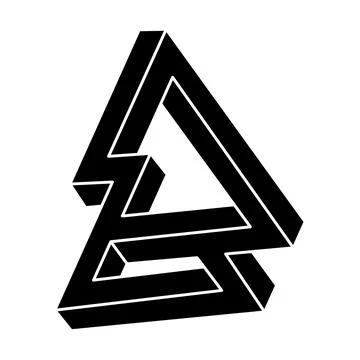 Optical illusion object, impossible figure, optical art. Geometric shape. Ilustração Stock