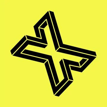 Optical illusion object. Impossible shape logo design. Op art. Sacred geometry Stock Illustration