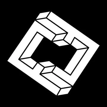 Optical illusion object. Impossible shape. Web design element. Line design. Stockillustratie