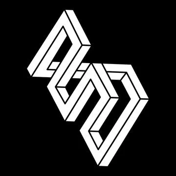Optical illusion object. Impossible shape logo design. Escher paradox. Sacred Stock Illustration