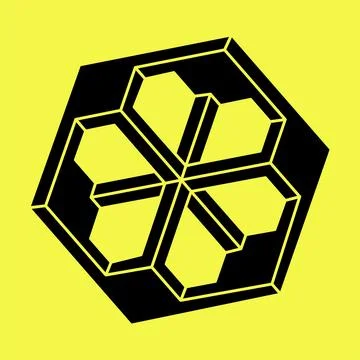 Optical illusion object. Impossible shapes. Web design element. Line design. Stock Illustration