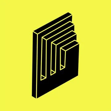 Optical illusion object. Impossible shapes. Web design element. Line design. Stock Illustration