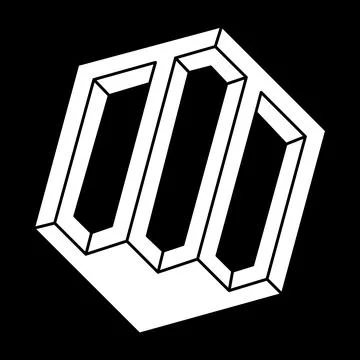 Optical illusion object. Impossible shapes. Web design element. Line design Stock Illustration