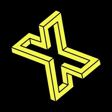 Optical illusion object. Impossible shapes logo design. Optical art. Sacred Stock Illustration