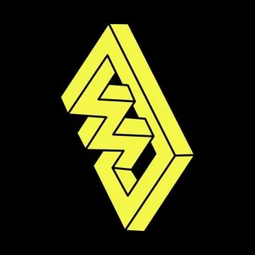 Optical illusion object, impossible shapes logo design. Escher paradox. Optical Stock Illustration