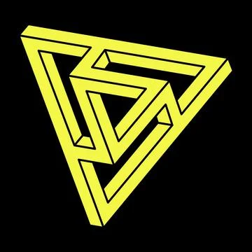 Optical illusion object. Impossible shapes. Web design element. Line design Stock Illustration