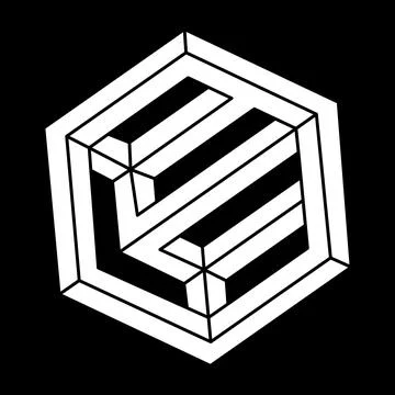 Optical illusion object. Line design. Impossible shapes. Optical art. Geometry. Stock Illustration