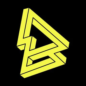 Optical illusion object. Optical art. Sacred geometry figures. Impossible shapes Stock Illustration