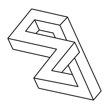 Optical illusion object, unreal geometric. Impossible figure. Sacred geometry Stock Illustration