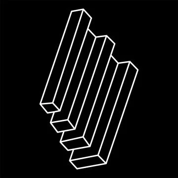 Optical illusion object, unreal geometric figures vector. Impossible shapes Stock Illustration