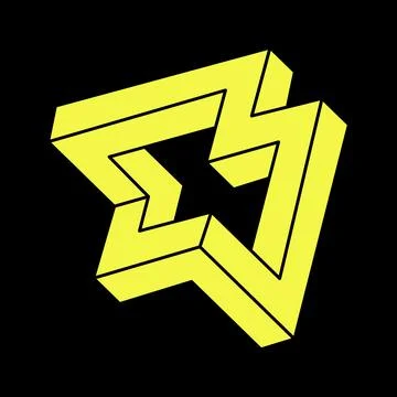 Optical illusion objects. Geometric figures. Escher style. Impossible shapes Stock Illustration