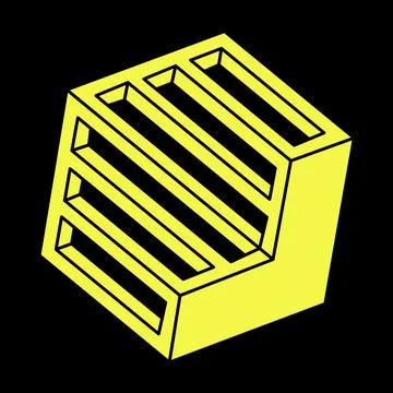 Optical illusion objects. Impossible hexagon. Line design. Impossible shapes Stock Illustration