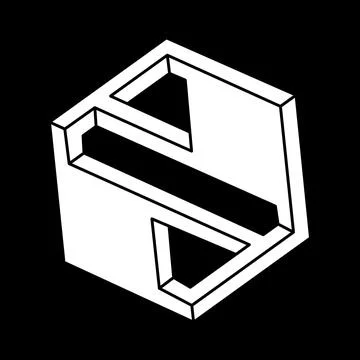 Optical illusion objects. Impossible shape. Optical art. Line design. 库存插图