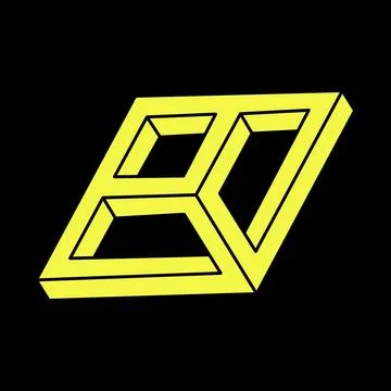 Optical illusion objects. Impossible shapes logo design. Optical art. Sacred Illustrazione stock