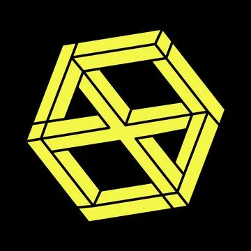 Optical illusion objects. Impossible shapes. Web design elements. Line design Stock Illustration