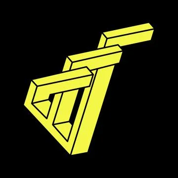 Optical illusion objects. Impossible shapes. Geometry. Escher paradox. Line Illustrazione stock