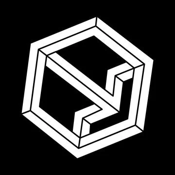 Optical illusion objects. Line design. Impossible shape. Optical art. 스톡 일러스트