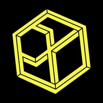 Optical illusion objects. Line design. Impossible shapes. Web design element 스톡 일러스트