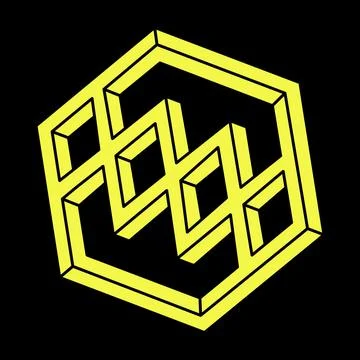 Optical illusion. Optical art objects. Geometric figures. Impossible shapes Stock Illustration