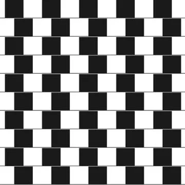 Optical illusion - parallel lines made from black and white pillows Stock-Illustration