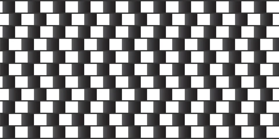 Optical illusion. Parallel lines made from black and white pillows. Stock-Illustration