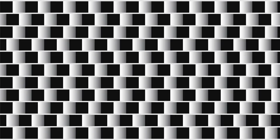 Optical illusion. Parallel lines made from black and white pillows. Stock-Illustration