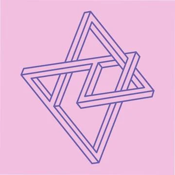 Optical illusion pattern. Impossible shape vector. Optical art objects. Stock Illustration