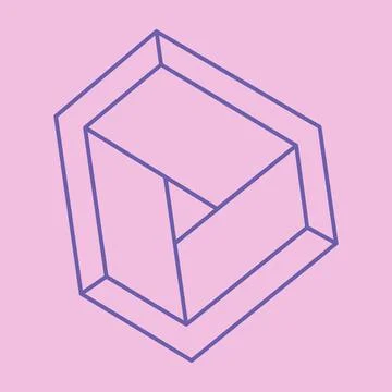 Optical illusion pattern. Impossible shapes vector. Optical art object. Stock Illustration