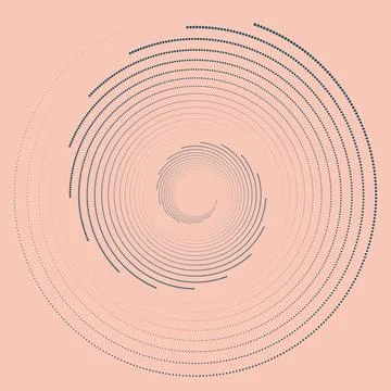 Optical illusion pattern. Modern geometric art. Vortex dotted shape. Trendy Stock Illustration