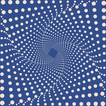 Optical illusion pattern. Vortex dotted shape. Modern geometric art. Abstract Stock Illustration