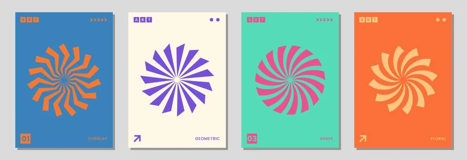 Optical illusion poster background featuring geometric shape patterns with .. Stockillustratie