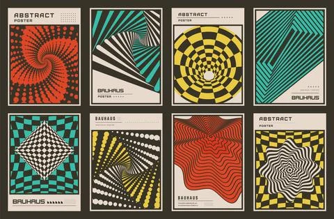 Optical illusion poster. Grid pattern. Geometric card. Graphic abstract wit.. Illustrazione stock