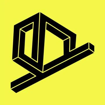 Optical illusion. Sacred geometry figures. Impossible shapes. Abstract eternal Stock Illustration