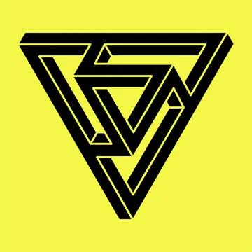 Optical illusion. Sacred geometry. Impossible shapes. Abstract eternal geometric Stock Illustration