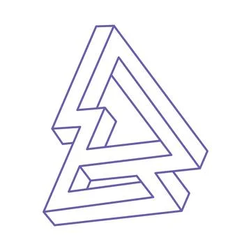Optical illusion. Sacred geometry. Impossible shapes. Abstract eternal geometric Illustrazione stock