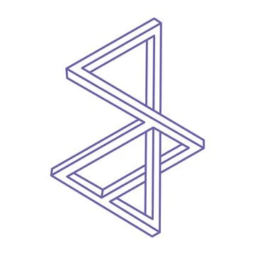Optical illusion. Sacred geometry. Impossible shapes. Abstract eternal geometric Illustrazione stock