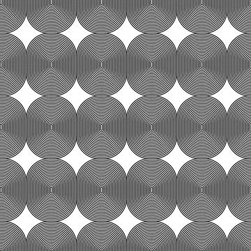 Optical illusion seamless pattern vector design. Psychedelic striped backdrop Stock Illustration