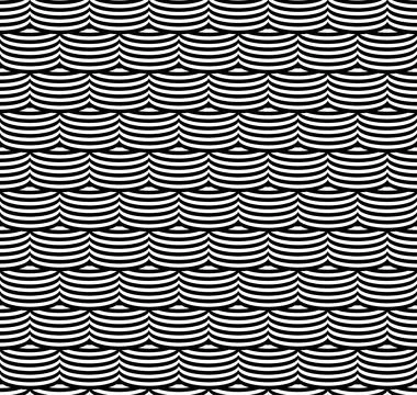 Optical illusion seamless pattern. Vector stripped seamless texture duotone Stock Illustration