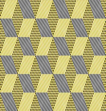 Optical illusion seamless pattern. Yllow and black stripes vector illustration Stock Illustration