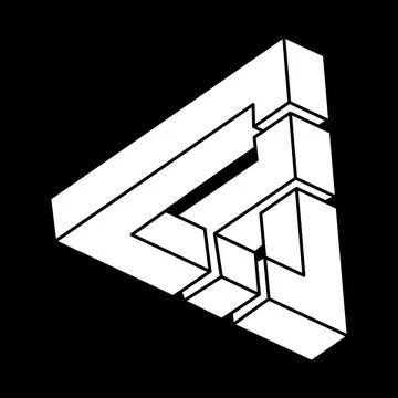 Optical illusion shape. Abstract eternal geometric object. Impossible endless Stock Illustration