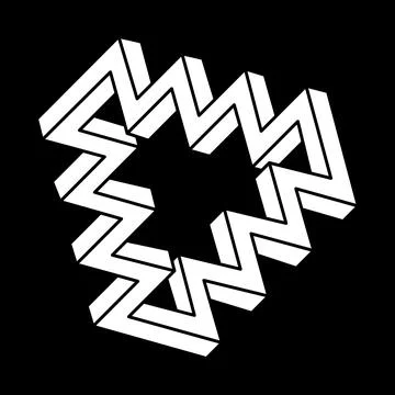 Optical illusion shape. Abstract eternal geometric object. Impossible endless Illustrazione stock