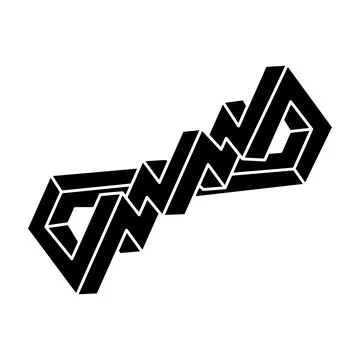 Optical illusion shape. Geometric figure. Impossible object. Optical art. Illustrazione stock