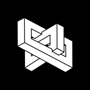 Optical illusion shape. Impossible figure. Escher style. Stock-Illustration