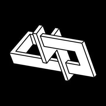 Optical illusion shape. Impossible figure. Escher style. Stock Illustration