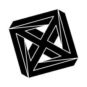 Optical illusion shape, impossible figure, optical art object. Sacred geometry. Stock Illustration