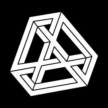 Optical illusion shape. Impossible figures. Sacred geometry. Escher style. Stock Illustration