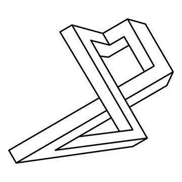 Optical illusion shape. Impossible object. Op art figure. Stock Illustration